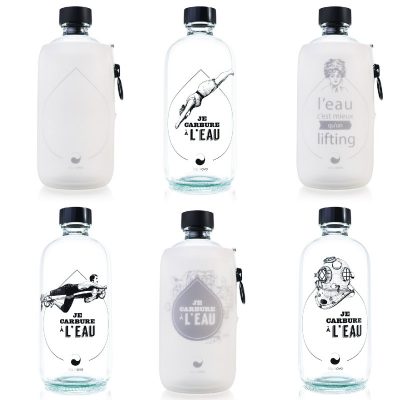 Bouteille en verre Labo de Aquaovo, bouteille réutilisable