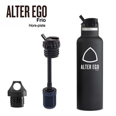 Bouteille alter ego frio hors piste noir avec filtre et bouchons
