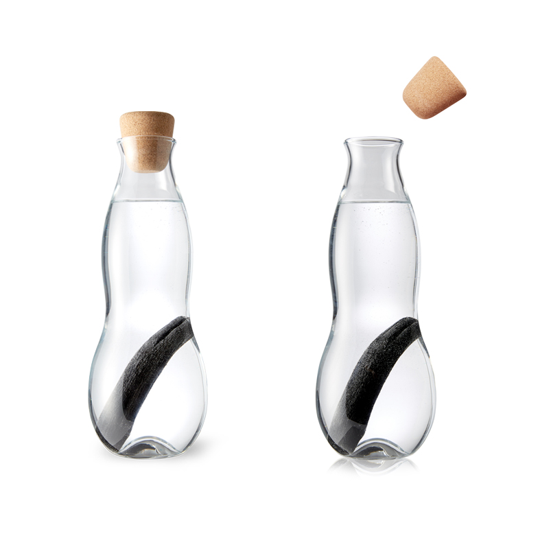 Carafe personnelle avec filtre à charbon actif, carafe en verre de 80 cl