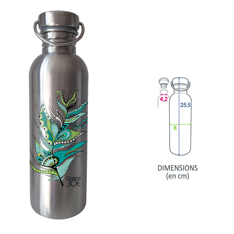 Gourde inox SPORTY 1L Bambou