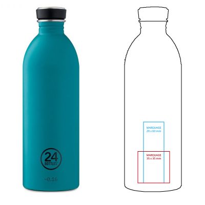 Carafe en inox personnalisable de 1 litre, une bouteille design à offrir