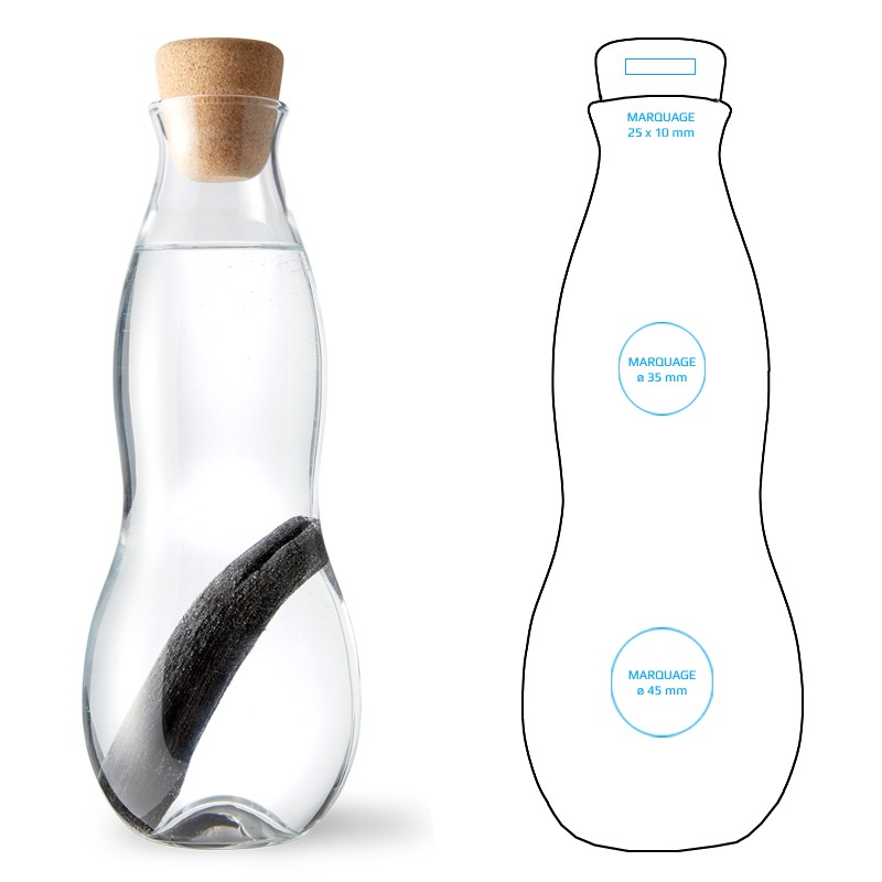 Carafe filtrante borosilicate 1L - Le Charbon Actif