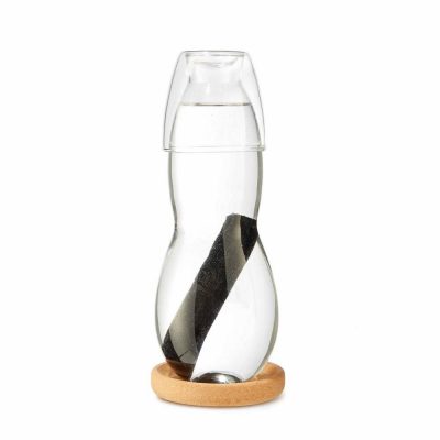 Carafe filtrante : carafe design en verre + 1 charbon végétal BIO