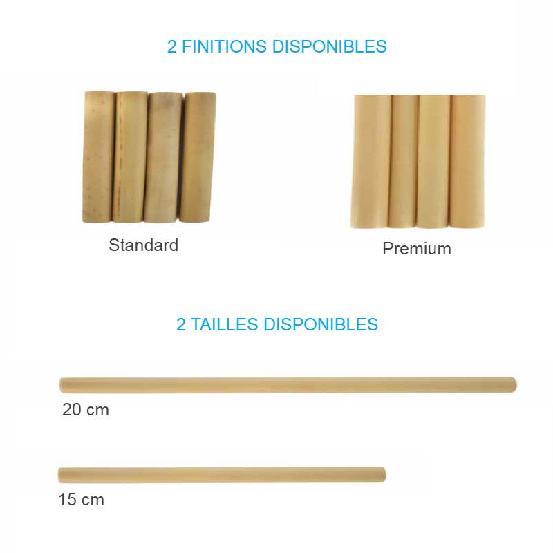 Paille personnalisable et réutilisable en bambou 100% naturel