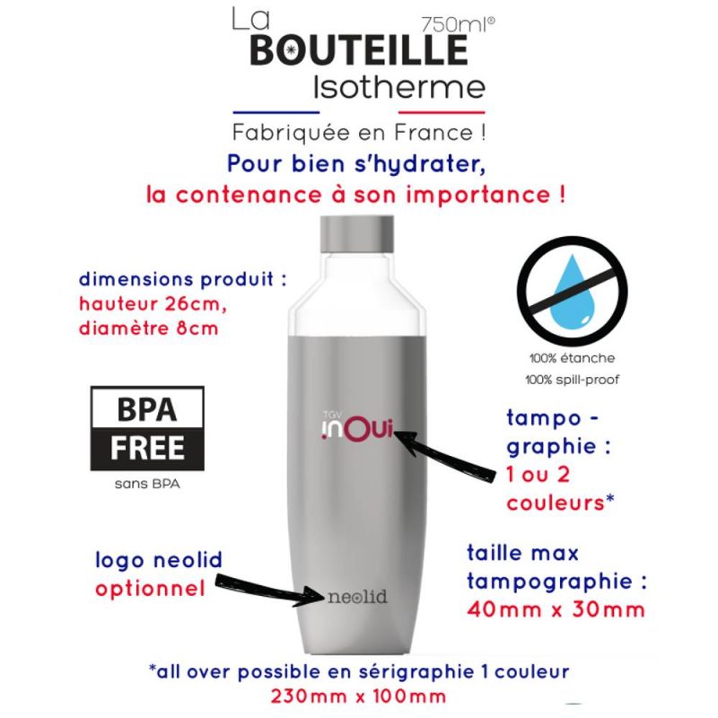 Bouteille française personnalisée Fossettes