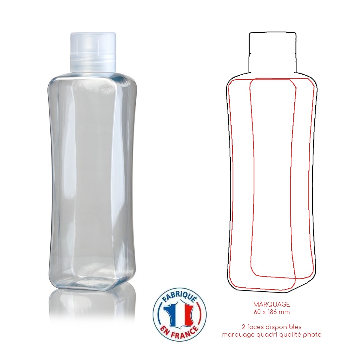 Contenant réutilisable et personnalisable Acquadri 75cl recyclé