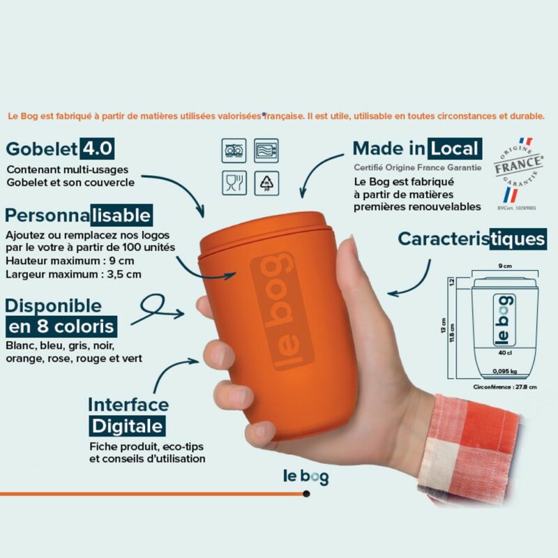Gobelet réutilisable à personnaliser fabriqué en France ANSE – Image 4