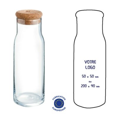 Gourde Verre avec Housse en Feutre 750ml - Compatible Lave-Vaisselle -  étanche - Sans BPA - Convient pour Boissons Gazeuses -[S128]