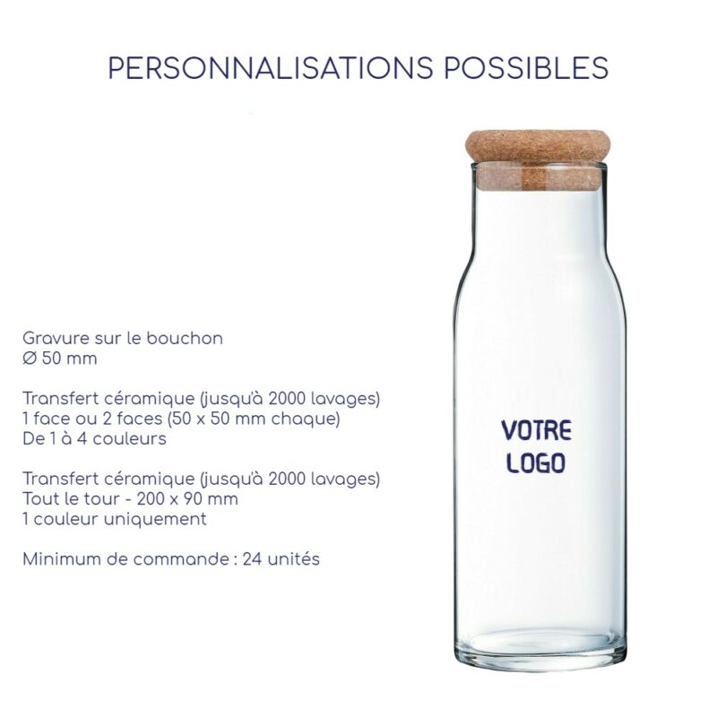 Carafe en verre personnalisable design et écologique à personnaliser sur le verre