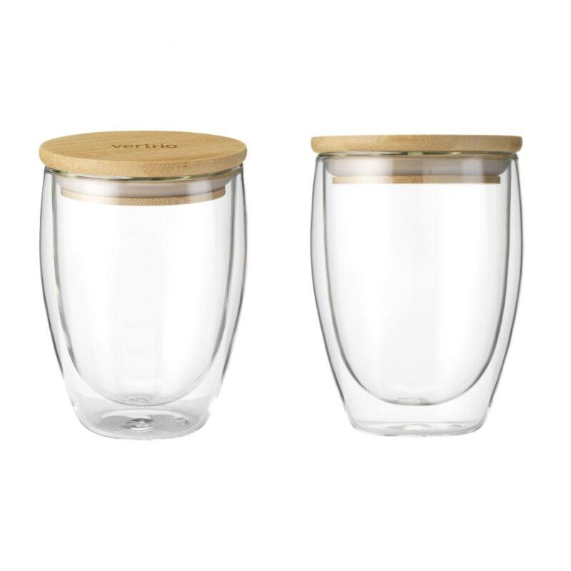 Verre personnalisable avec bouchon bambou, isotherme grâce à la double paroi