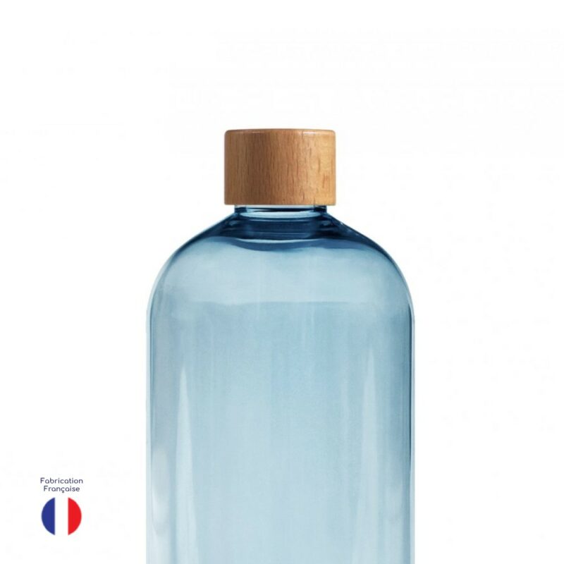 Gourde transparente bleue en plastique recyclé HERLIN – Image 5
