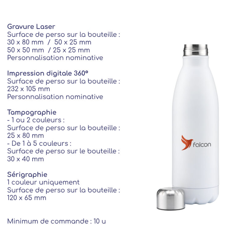 Gourde publicitaire personnalisable légère et design, objet design de communication