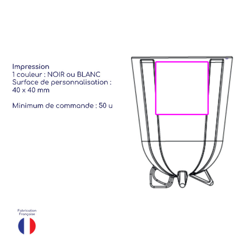 Gobelet pub Espiguette surface de personnalisation