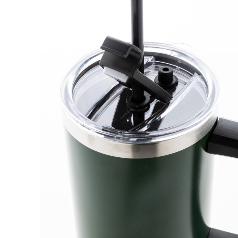 Mug thermos isotherme avec paille intégrée, mug en inox personnalisable