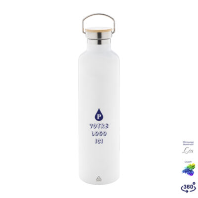 Gourde publicitaire en acier inoxydable isotherme de 1 litre