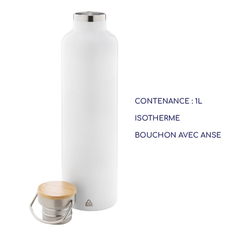 Gourde publicitaire en acier inoxydable de 1 litre QUEBRADA – Image 3
