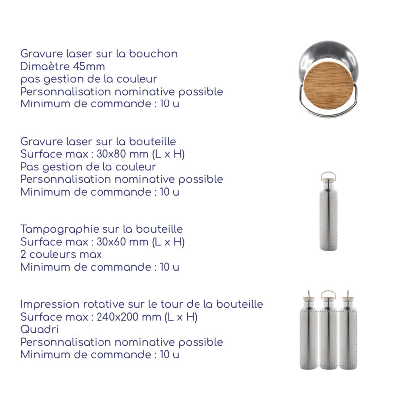 Gourde publicitaire en acier inoxydable de 1 litre QUEBRADA – Image 5