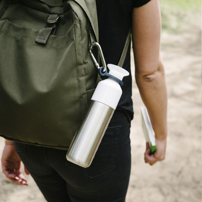 Gourde design Dopper Solid Steel, gourde en inox dans sa version compacte